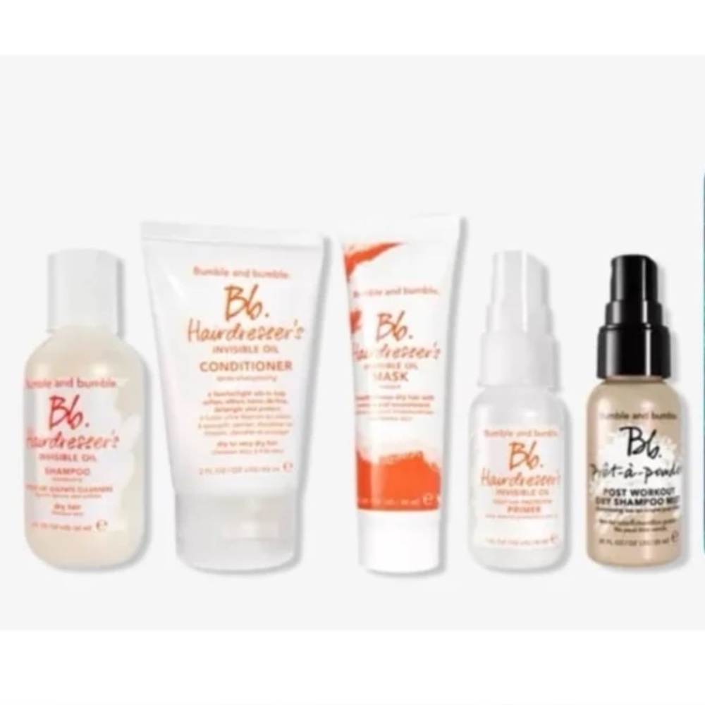 BUMBLE & BUMBLE 5p Hair Care Set Oil Mask Shampoo Conditioner Comb NIP $75